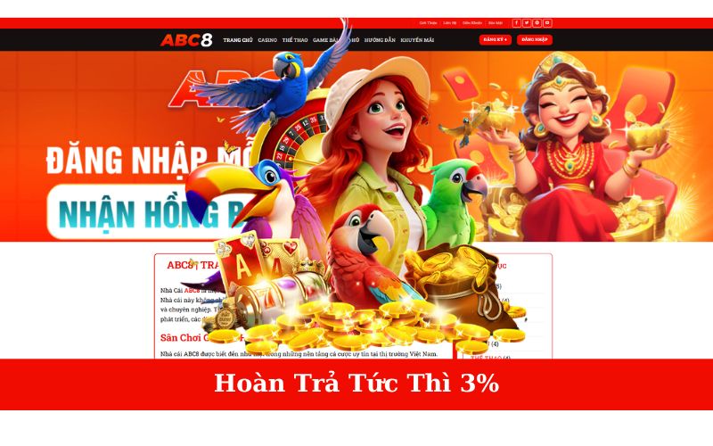 hoàn trả tức thì 3%